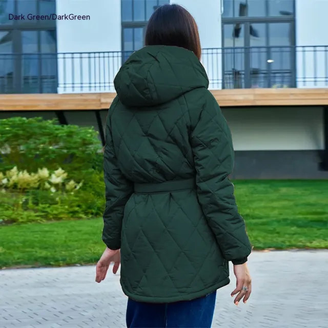 Plaid Slim Fit Baseball Cotton padded Jacket Dark Green - Shop at LoveMi