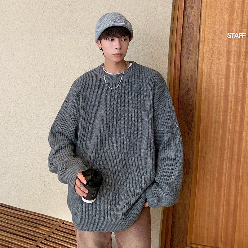Youth Minimalist Fashion Knitted Sweater Color Mixing