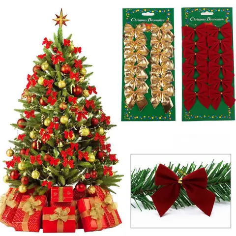 Christmas Tree Ornaments Decoration Bow