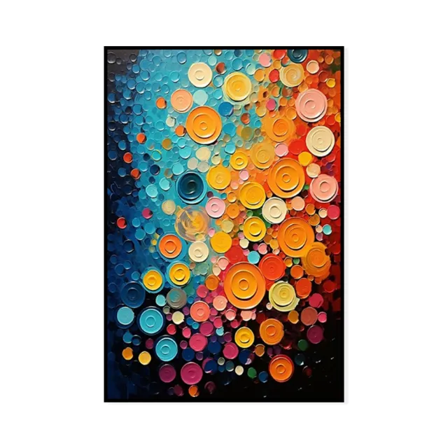 Handmade Oil Painting Canvas Wall Art Decoration Modern Circle Colors Quite Remarkable Abstract Home Living Room Bedroom Decor Rolled Frameless Uns... Without Inner Frame - Shop at LoveMi