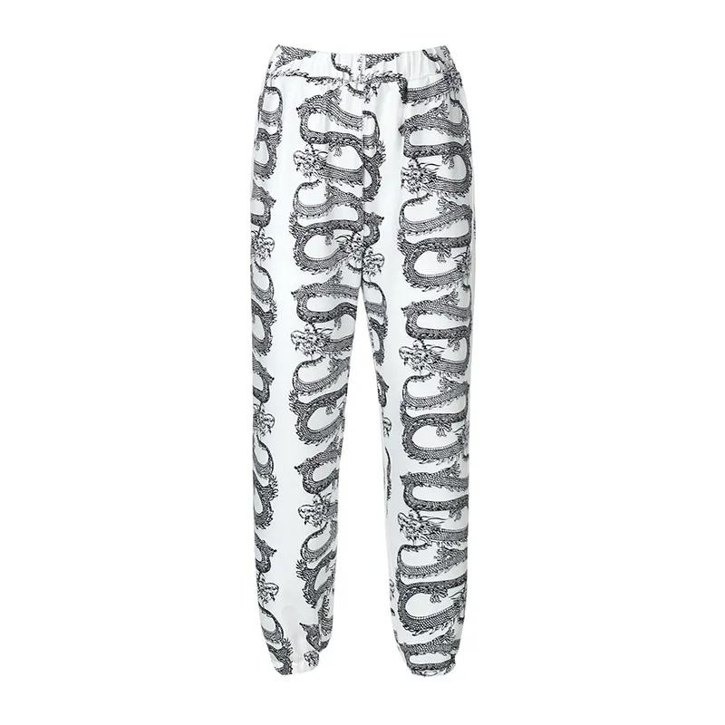 Trade New High-waist Tunic Dragon Print Sweatshirt Trousers