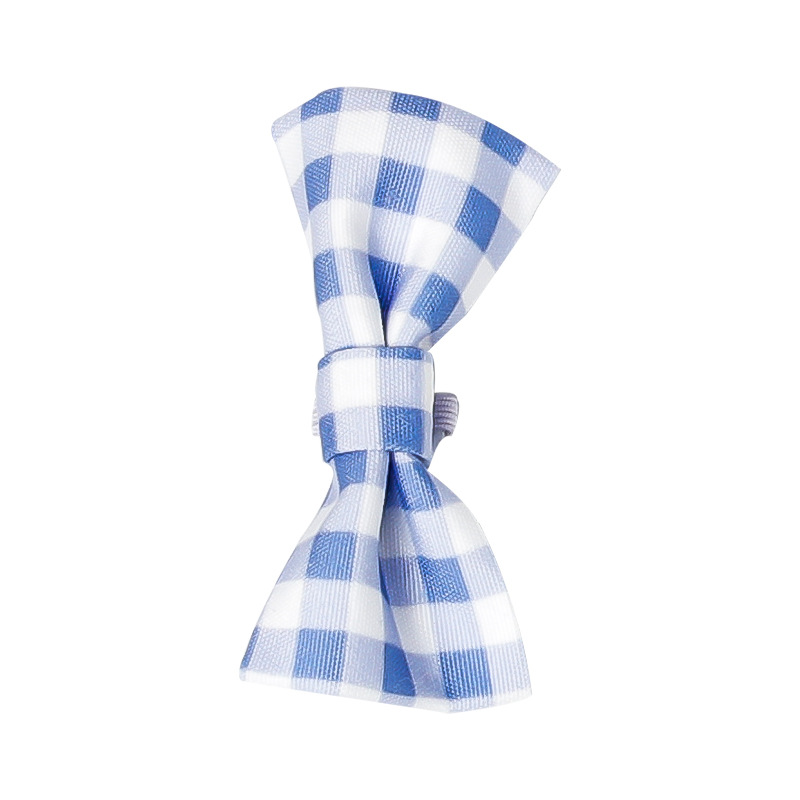 Blue plaid bow tie