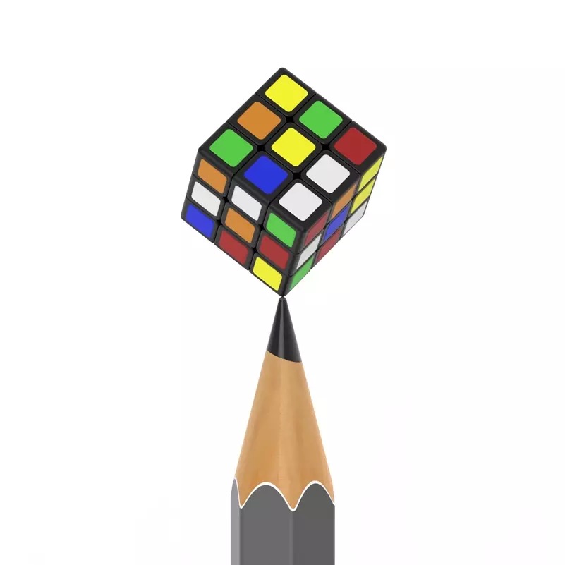 Title 4, El cubo de Rubik ultraminiatura de tercer orden...