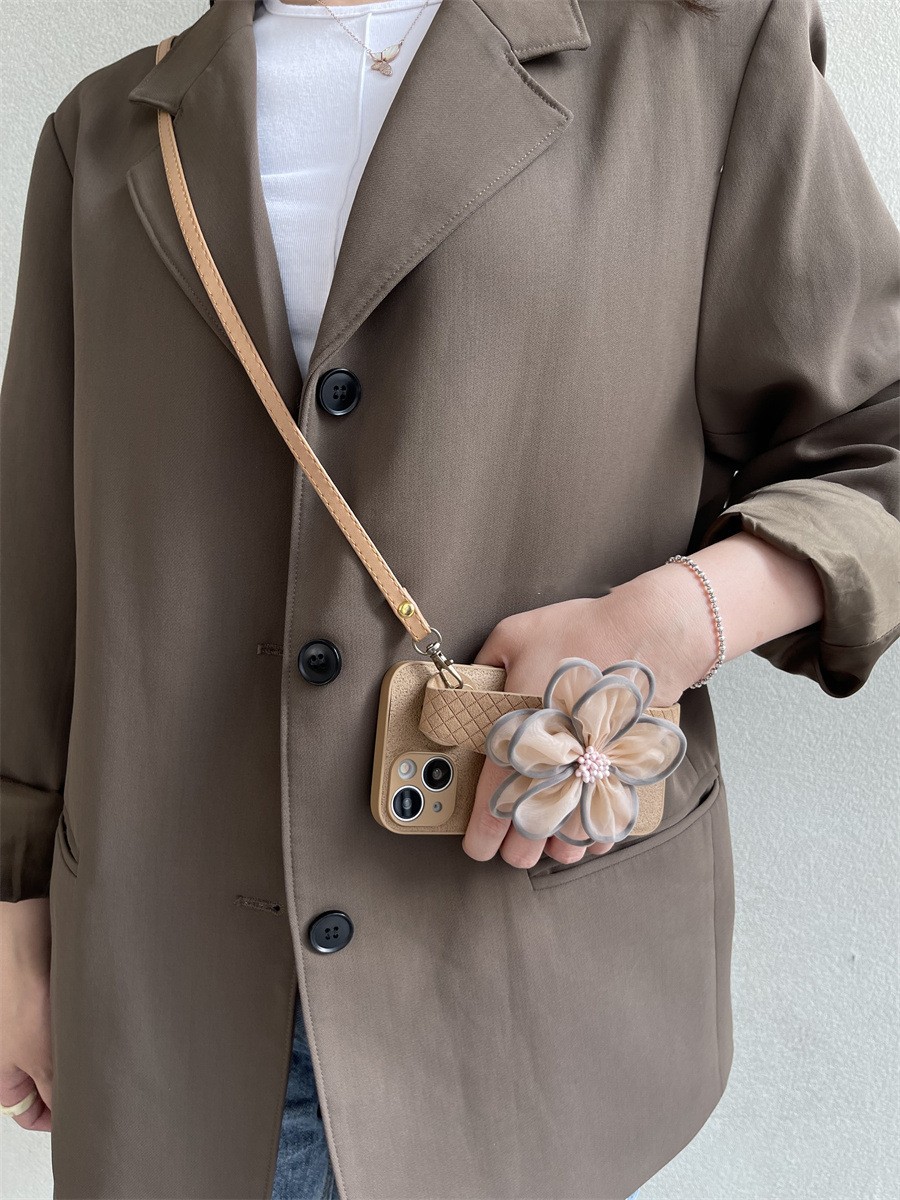 Khaki wrist strap crossbody