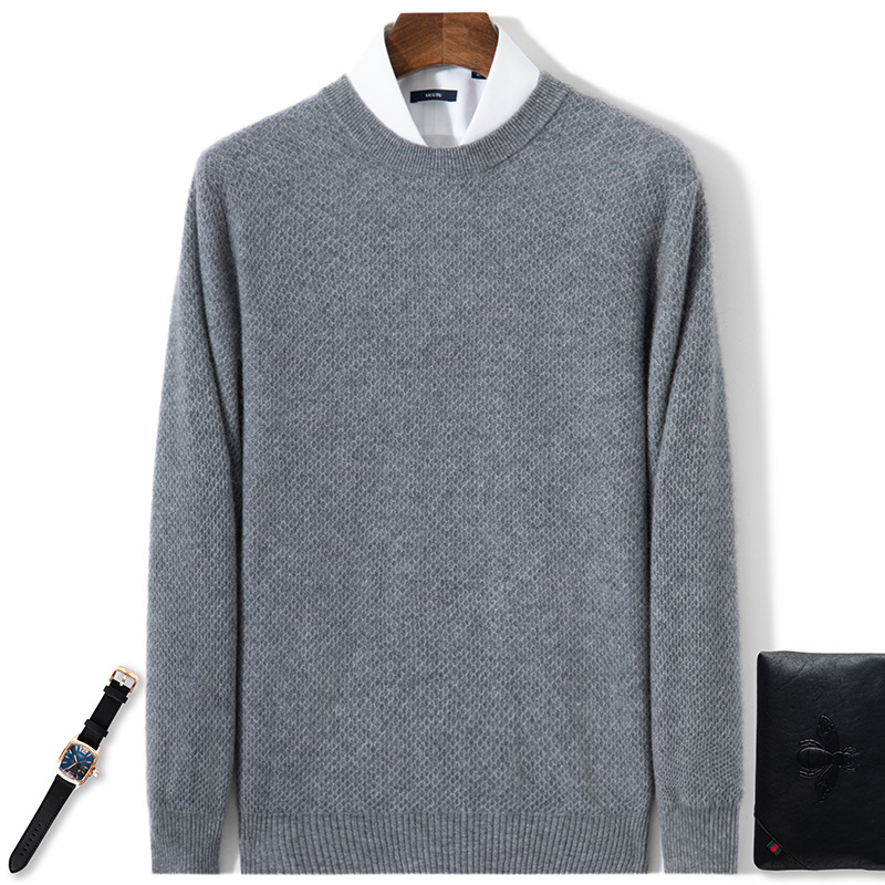 سويتر كشمير رجالي بقصة فضفاضة تحت البلوزة