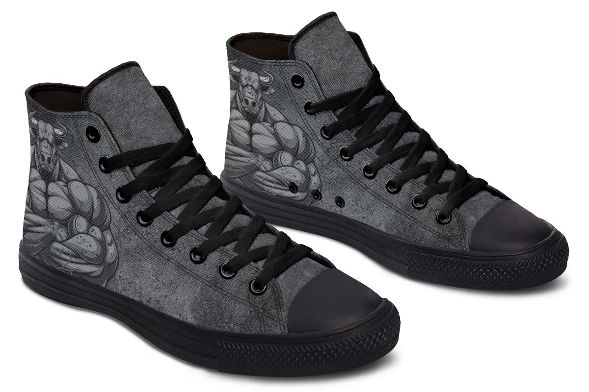 Men's And Women's Fashion Color Printing High top Canvas Shoes Black - Shop at LoveMi