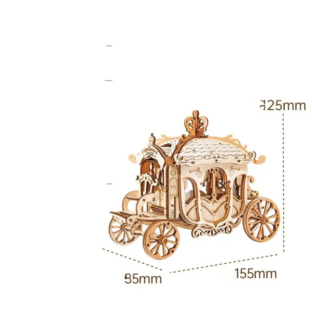 Ruodang Ruolai Wooden DIY Toy 3D Jigsaw Puzzle Piano Tower Ferris Wheel Model Birthday Gift Carriage - Shop at LoveMi