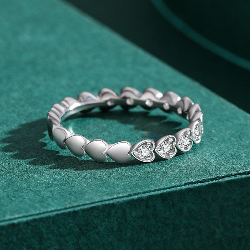 S925 Silver Temperament Love Diamond Ring