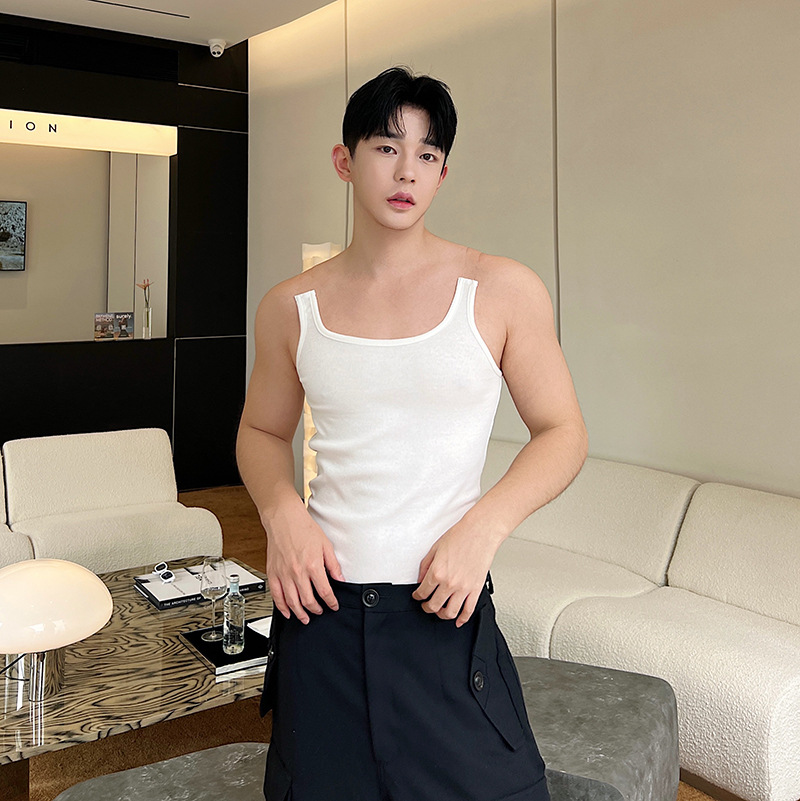 Men's Summer Cut-off Invisible Shoulder Strap Vest