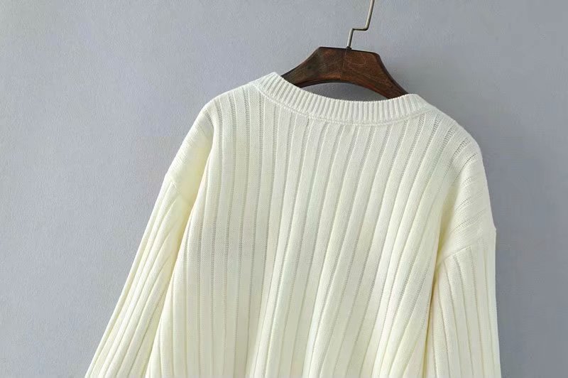 Title 14, Retro Colorblock Loose Long-sleeved Knitted Swe...