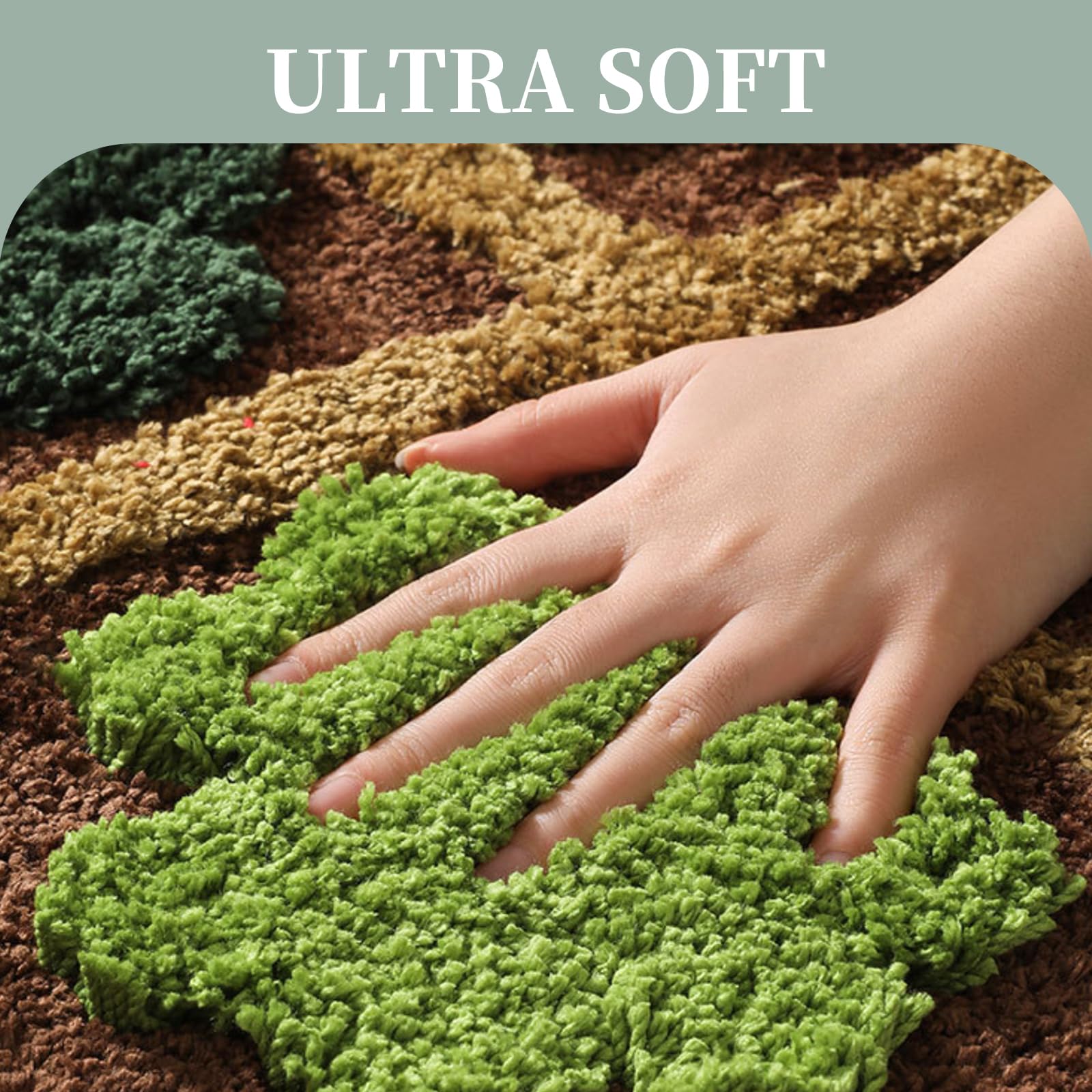 Colorful Area Rug for Bedroom – Non-Slip Absorbent Bathroom Floor Mat, Washable Small Shower Rug - Image 4