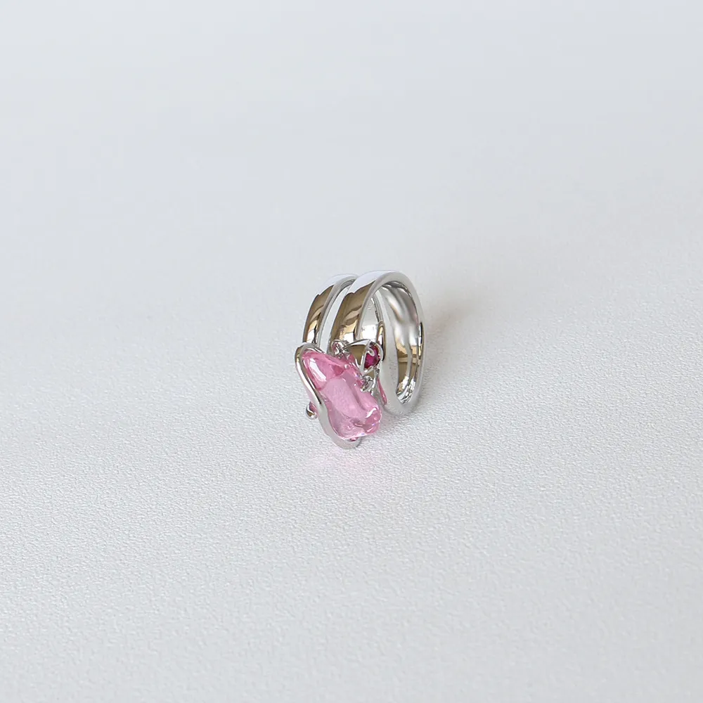 Zircon Ring Peach Blossom Crystal