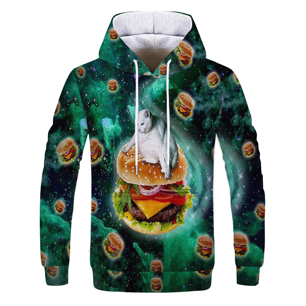 3D Digital Printing Trendy Men's Hooded Sweater