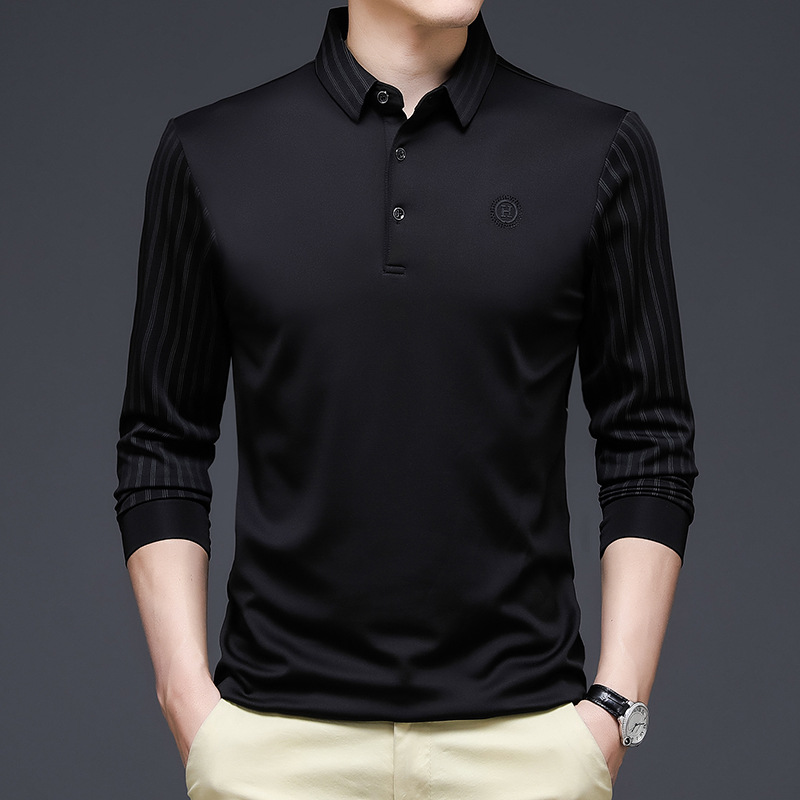 Men's Polo Shirt Korean Style Autumn Slim Fashion