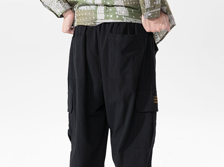 Fashionable Men's Ice Silk Cotton And Linen Casual Pants