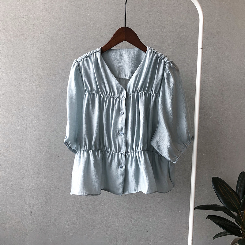 Women's Temperament Fashion Half Sleeve Short Shirt