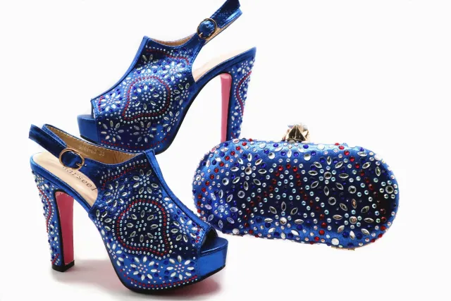 Western Style Shoes And Bag Set Summer Blue - Shop at LoveMi