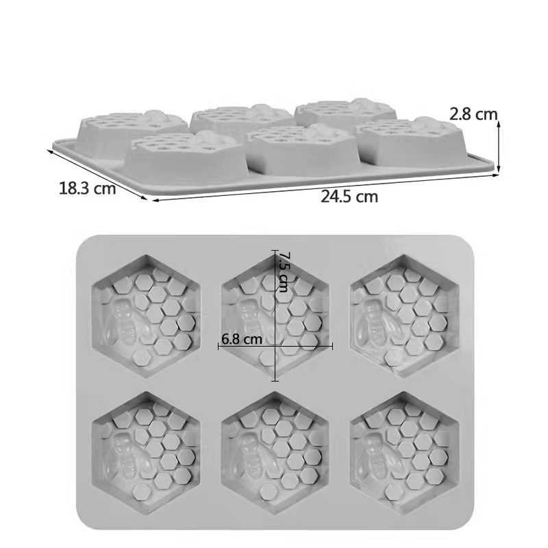 6 Even Silicone Mold Honeycomb Ice Tray Mold Diy Handmade Soap Mold