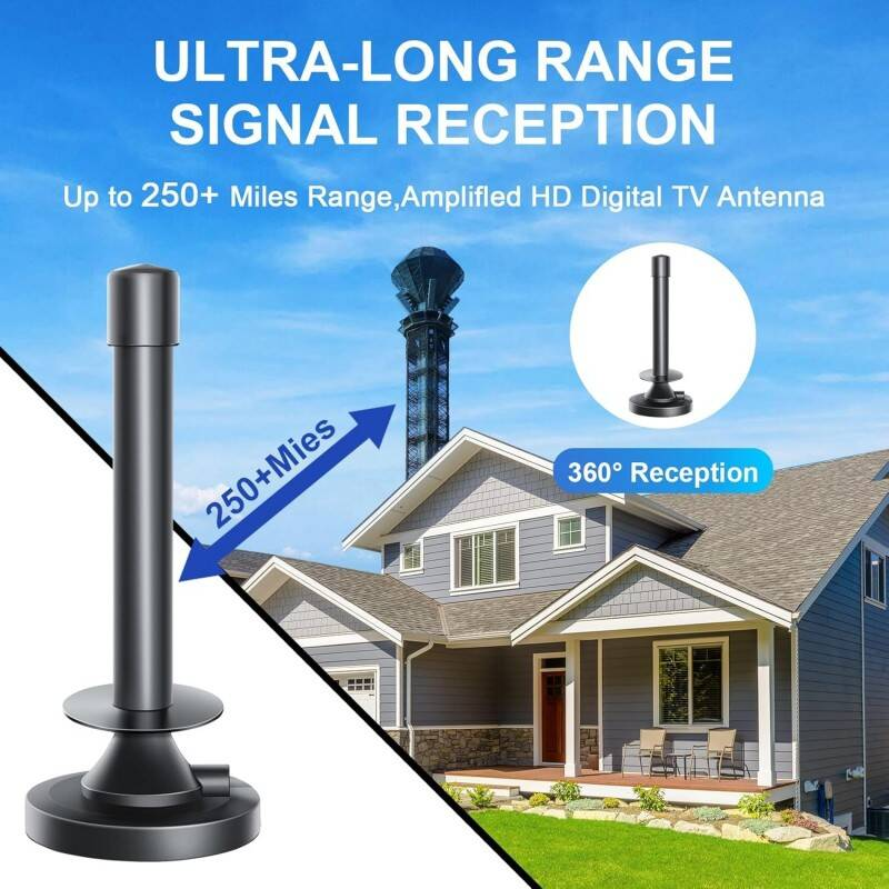 Most Powerful Indoor TV Aerial  Best Indoor TV Aerial For Digital Freeview With Booster  Digital Indoor Aerial 250 Miles Long Range  Smart Signal Tech For Indoor TV Aerials With Strong Signal UK