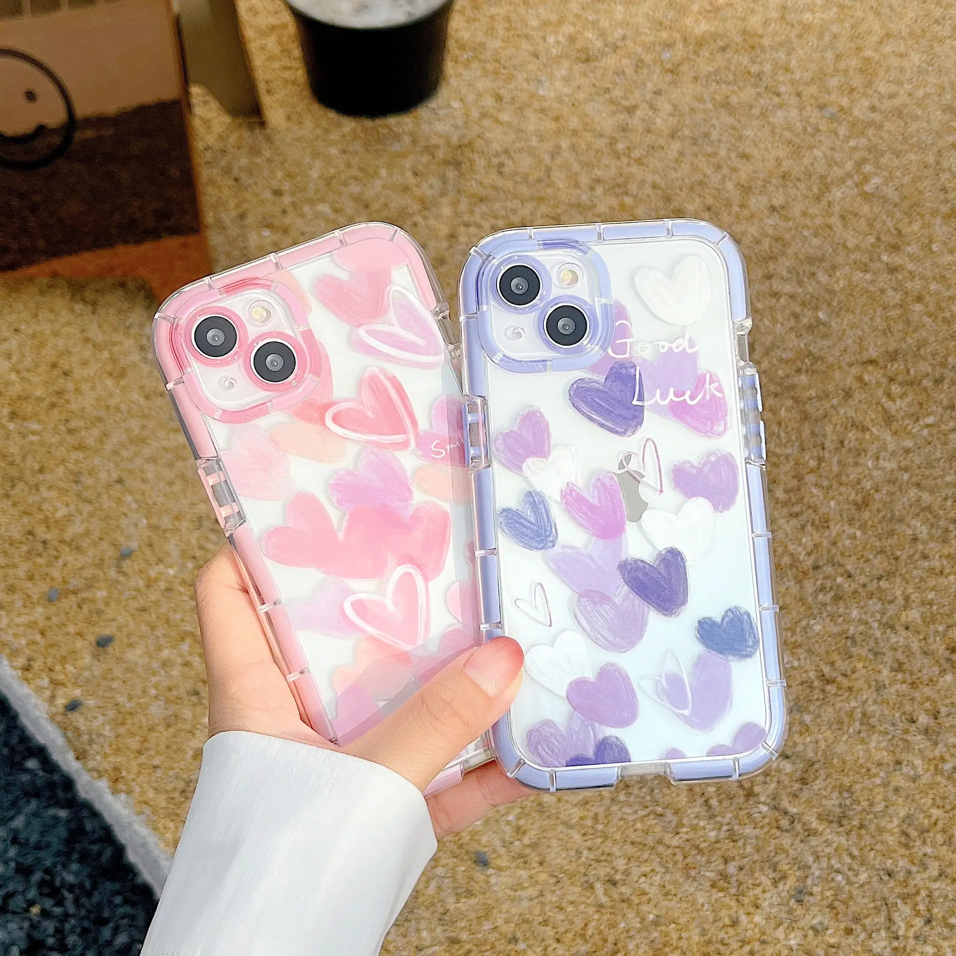 Glow Soft Color Small Love Mobile Phone Case Silicone