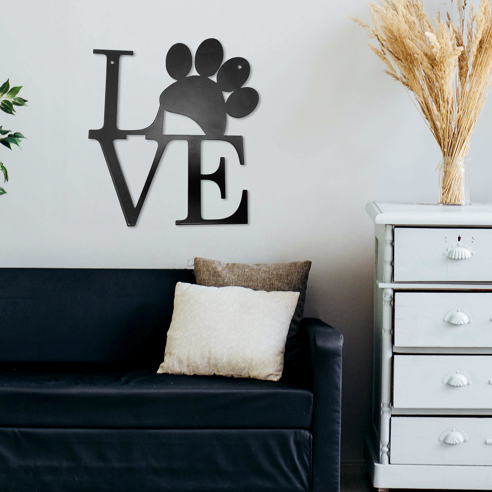 Title 4, Metal LOVE Dog Paw Prints Wall Decorations