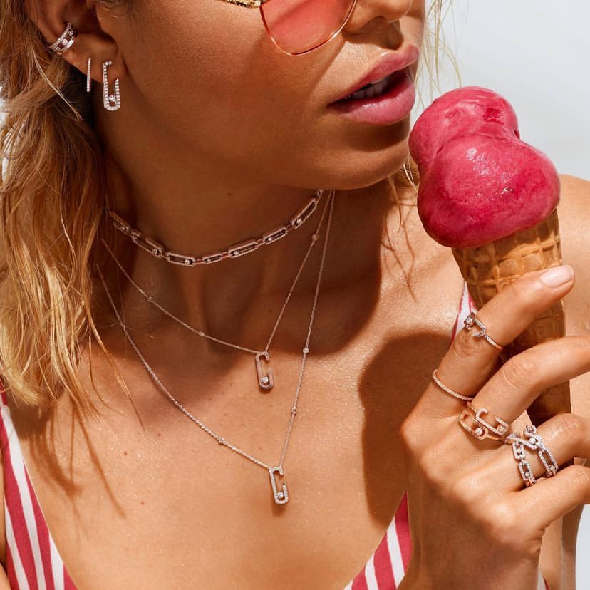 Double-layer  Ring Female Personality Temperament Micro-inlaid Zircon Ring