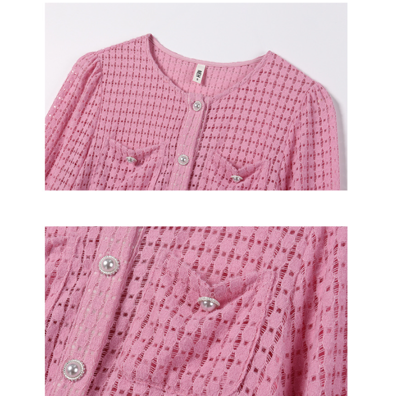 Fashion Hollow Fragrant Cardigan Bottoming Shirt