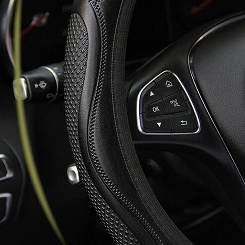 15 Universal Car Steering Wheel Cover Anti Slip PU Leather Comfortable 38cm