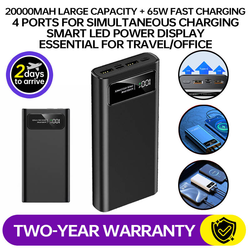 1pcs 20000mAh Portable Charger With 65W Fast Charging Multi-Port Output Smart...
