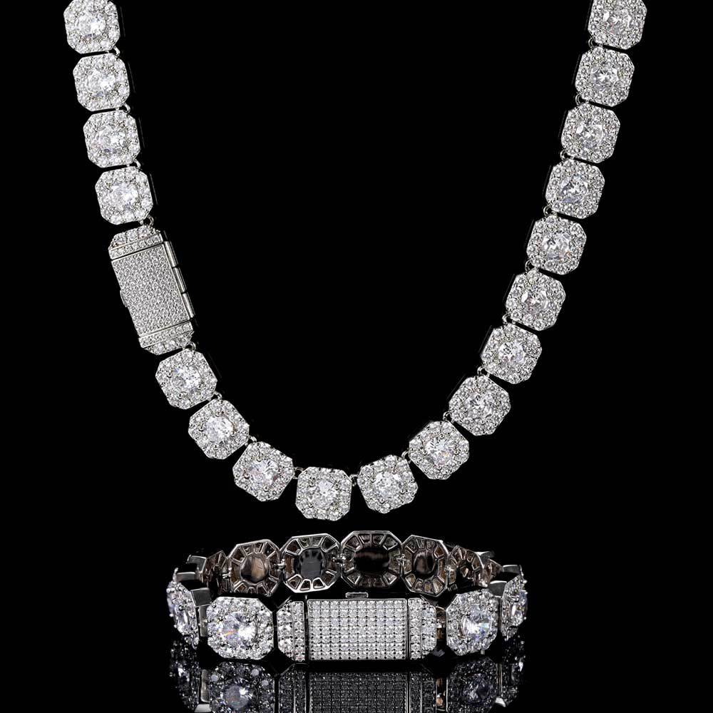 Men's Rock Candy Necklace Micro-inlaid Zircon Bracelet