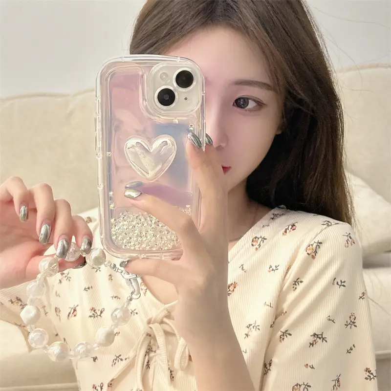 Quicksand Laser Love Creative Phone Case