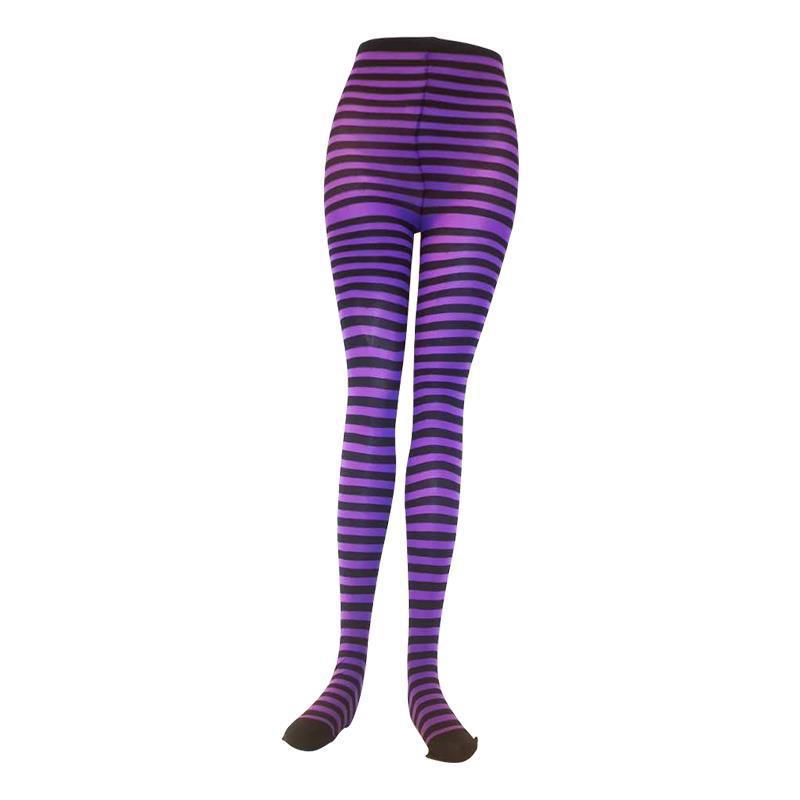 Purple and black striped trous