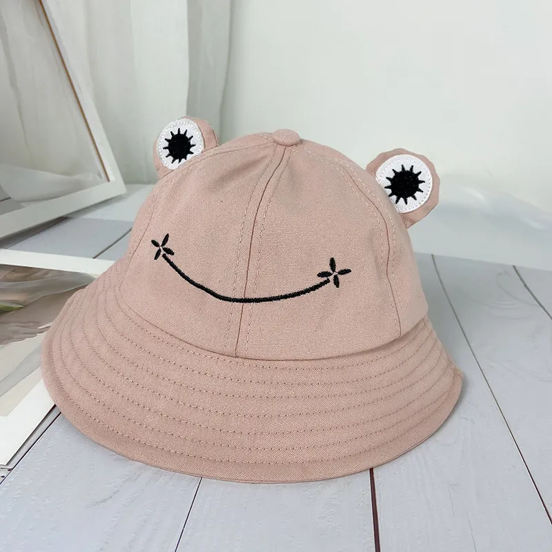 Fashionable Summer Hats For Children And Adults With Frog Pattern - Pink