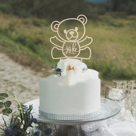 Elegant Acrylic Wedding Cake Topper with Gold Finish