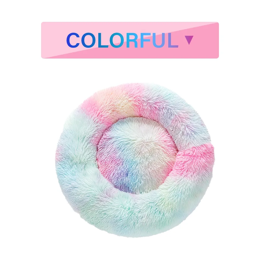 Fluffy Donut Dog Bed Warm Soft Long