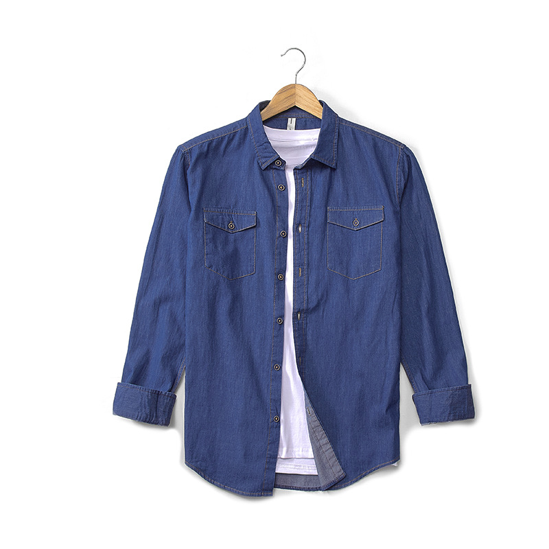 Men's Slim Casual Retro Double-pocket Shirt