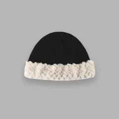 Autumn And Winter Leisure Versatile Warm High Elastic Knitted Hat Women - Black - View 1