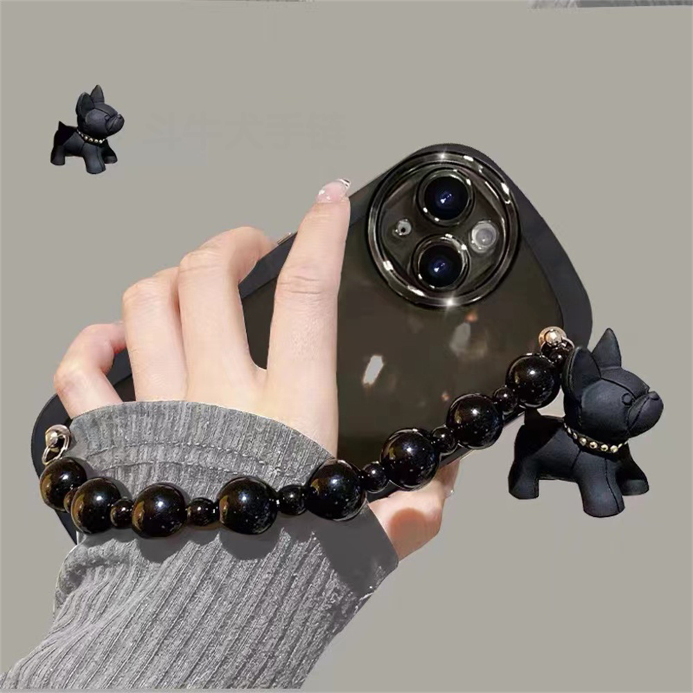 Transparent Black Dog Bracelet Phone Case - Image 3
