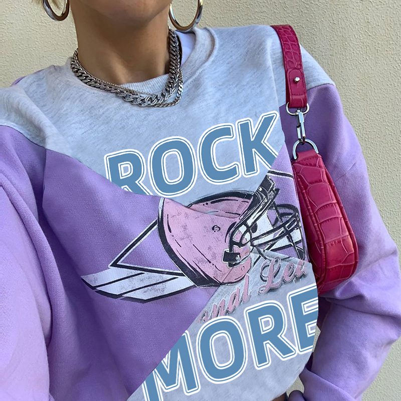 Title 3, Printed loose crew neck sweatshirt