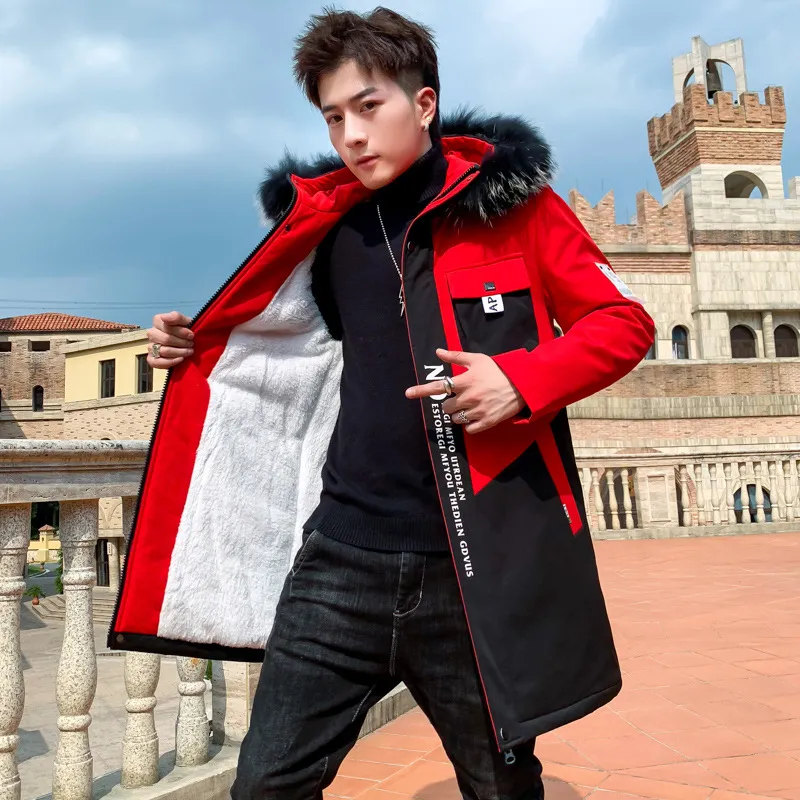 Fashionable Men's Stitching Color Print Jacket
