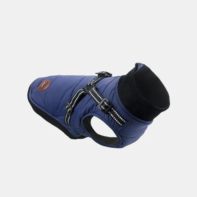 Pet Autumn And Winter New Dog Clothes Cotton padded Clothes Warm Pet Thickened Chest And Back Integrated Blue - Shop at LoveMi
