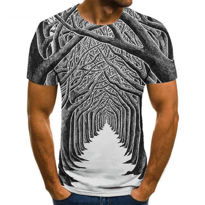 Title 21, Mens Fashion Casual 3D Print Short-sleeved Top...