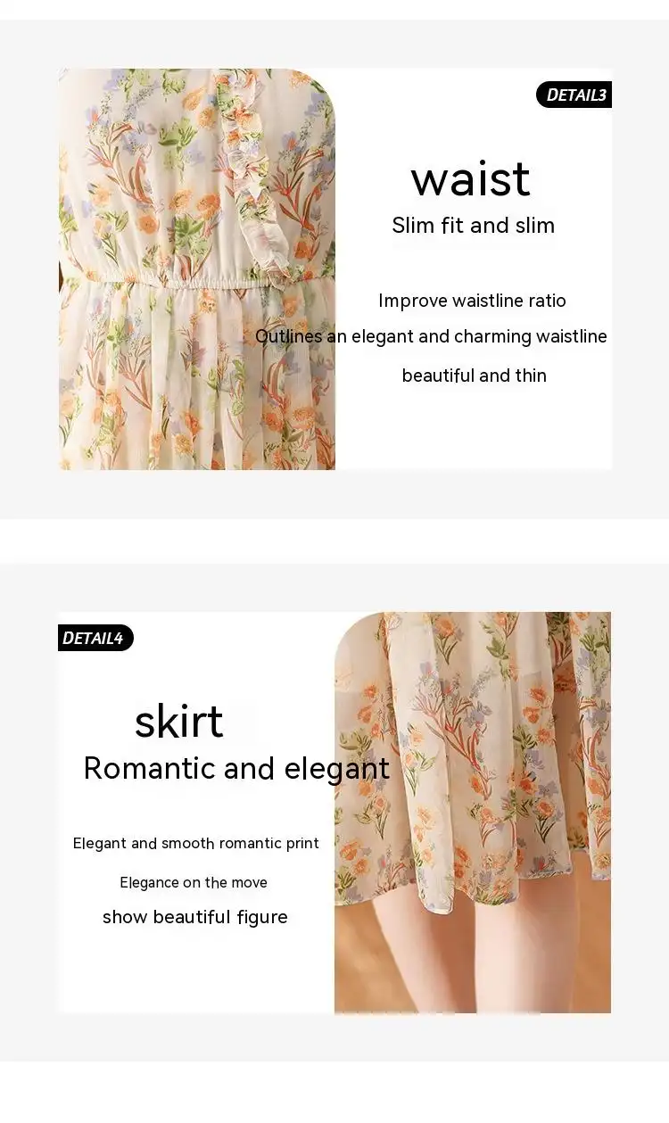 Chiffon Floral Dress Spring And Summer