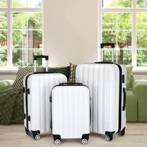 3-in-1 Large Capacity Traveling Storage Suitcase White