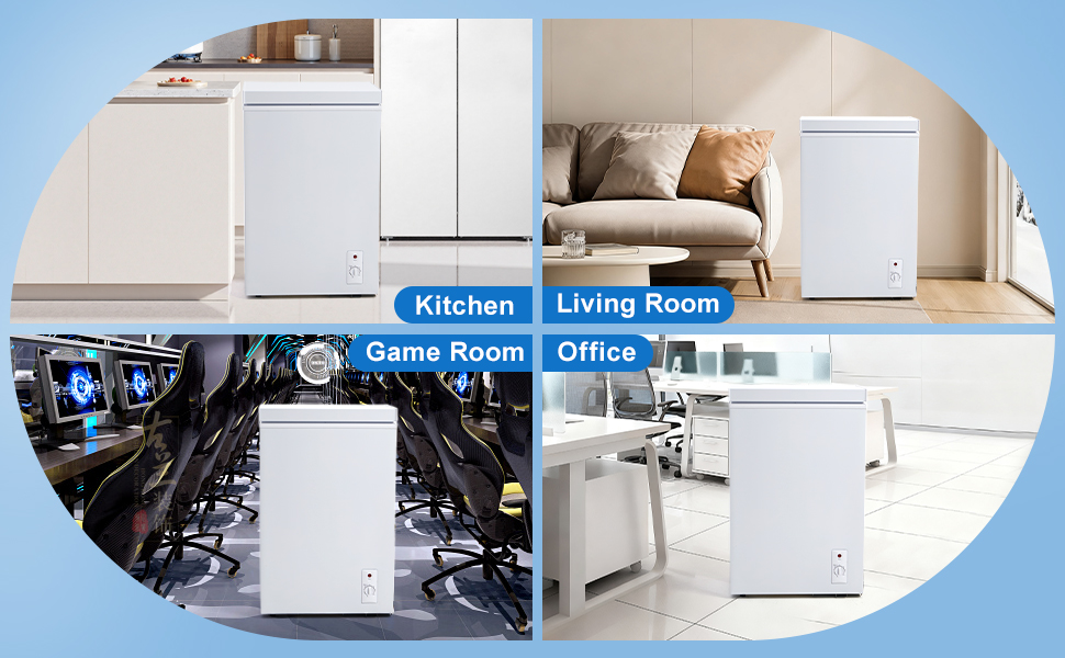 3.5 Cu.Ft Small Chest Freezer Compact Deep Freezer With 7-Level Temperature Control, Rapid Cooling, Energy Efficient & Quiet For Home, Garage, Apartment, And Kitchen, White