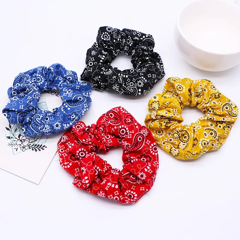 Large Intestine Hair Tie Cashew Flower Ponytail Tie