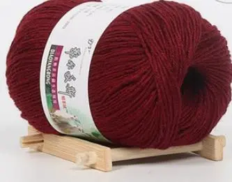 Cashmere Thread Woven Hand knitted Medium Thick And Pure Baby Wool Scarf Thread Purple Red - Shop at LoveMi