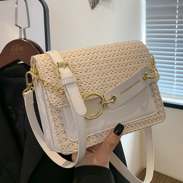 New Fashion Single Shoulder Crossbody Women's Braided Small Square Bag White - Shop at LoveMi