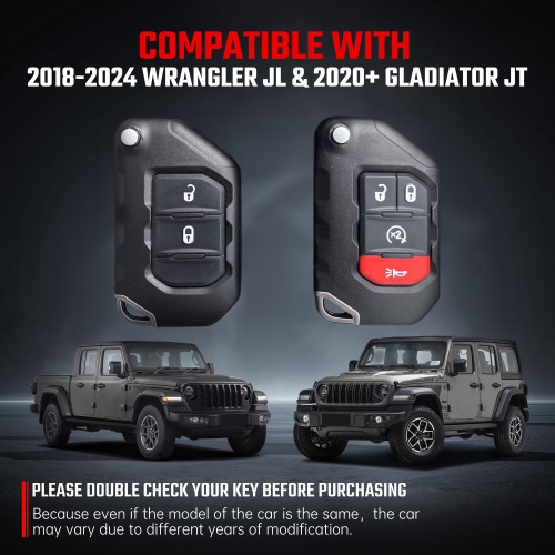 Aluminum Key Case Key Fob For Wrangler JL2018 Gladiator JT 2020