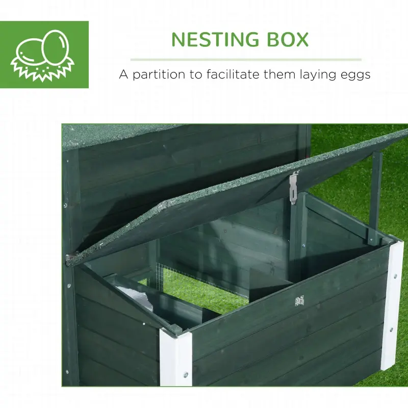 Wooden Chicken Coop, Hen House Outdoor With Run Nesting Box, Asphalt Roof, Removable Tray, Multiple Packages Shipped. Please Pay Attention To The Dimensions And